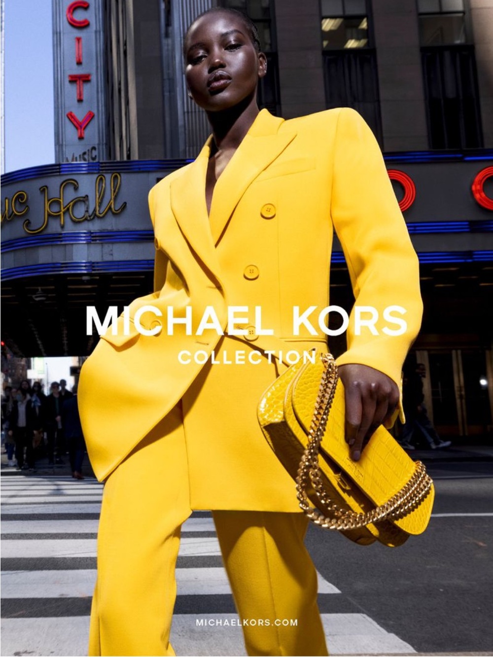 🔥Rare Michael Kors Runway Collection Double-Breasted Marigold Yellow Wool Blazer